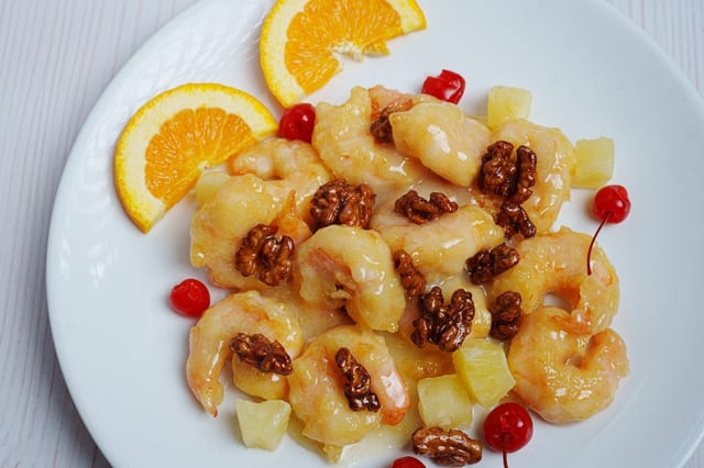 Crispy Honey Walnut Shrimp (1 pan, 8 servings).