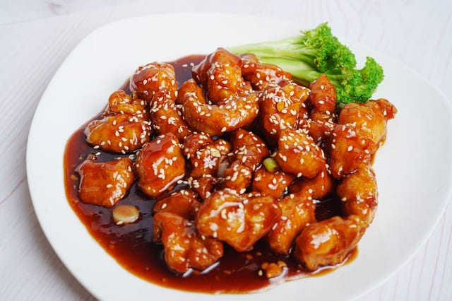 Sesame Chicken (1 pan, 8 servings).