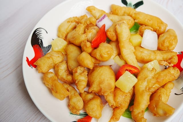 Sweet and Sour Chicken (1 pan, 8 servings).
